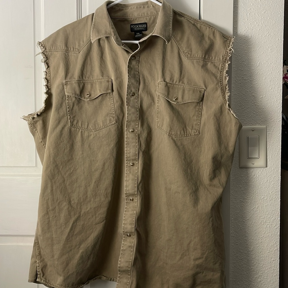 Rock River Trading Cut Off Button Down Shirt